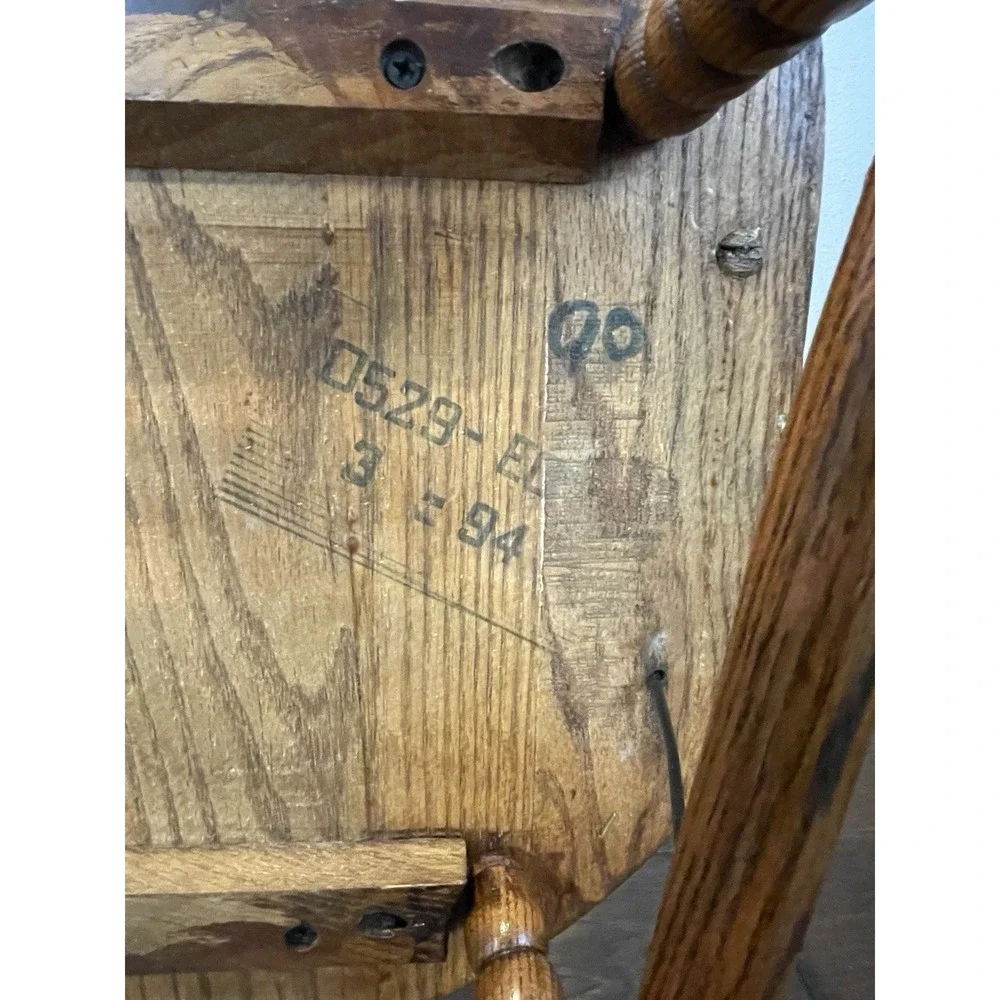 Antique 19th Century Primitive Barrel Back Oak Pub Chair‎ Captain's Chair